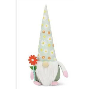 New! Springime Easter Decorative Gnome with Orange Flower! Adorable!